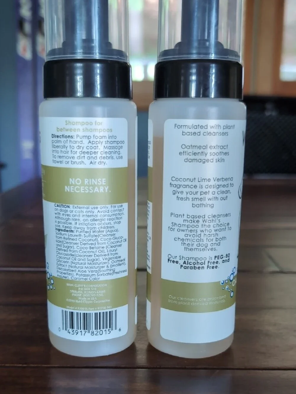 Wahl Waterless No-Rinse Shampoo Foam — White and Gold Bottles
